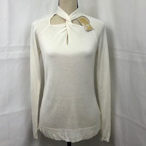 NWT Michael Michael Kors Twist Neck Sweater Bone M